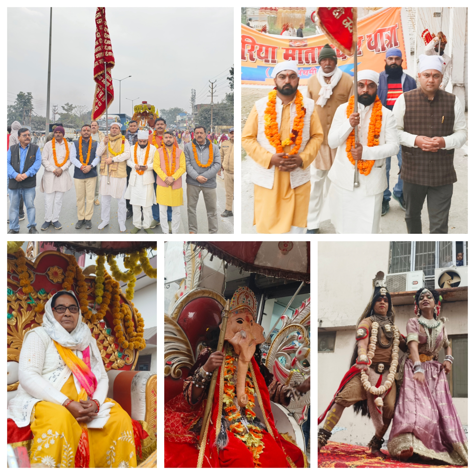 रुद्रपुर में अटरिया मन्दिर द्वारा निकाली गई ध्वज यात्रा, लोगो ने पुष्प वर्षा कर किया स्वागत, महापौर विकास शर्मा ने किया शुभारंभ