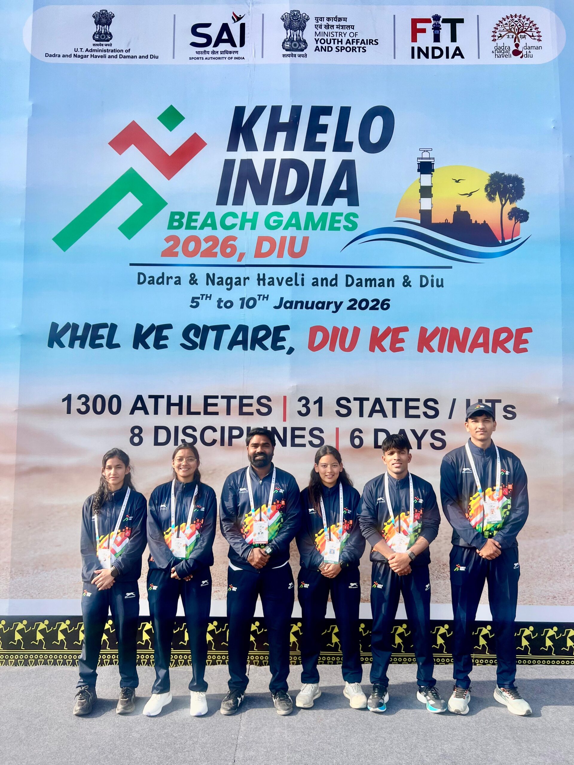 उत्तराखंड के 5 खिलाड़ी पहुँचे खेलो इंडिया बीच गेम्स 2026 मे